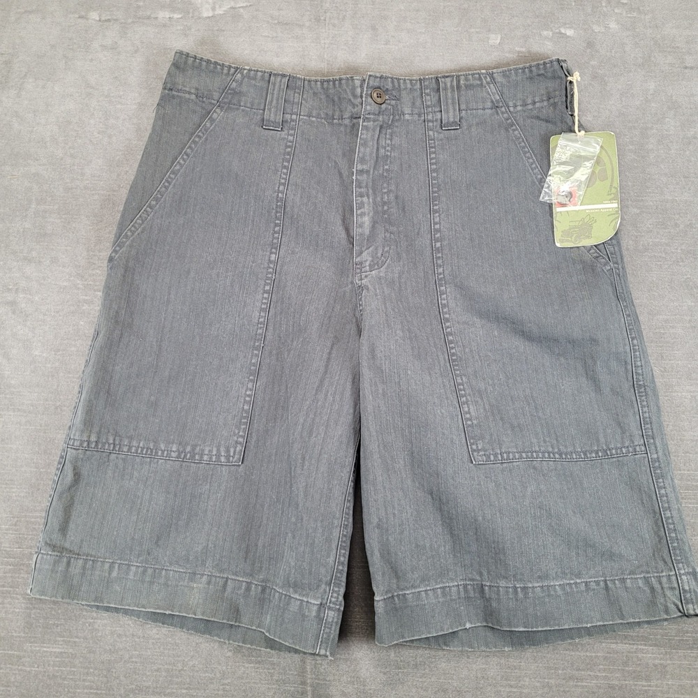 Mossimo Vintage Cargo Supply Men Gray Herringbone Cotton‎ Shorts Waist 34 New